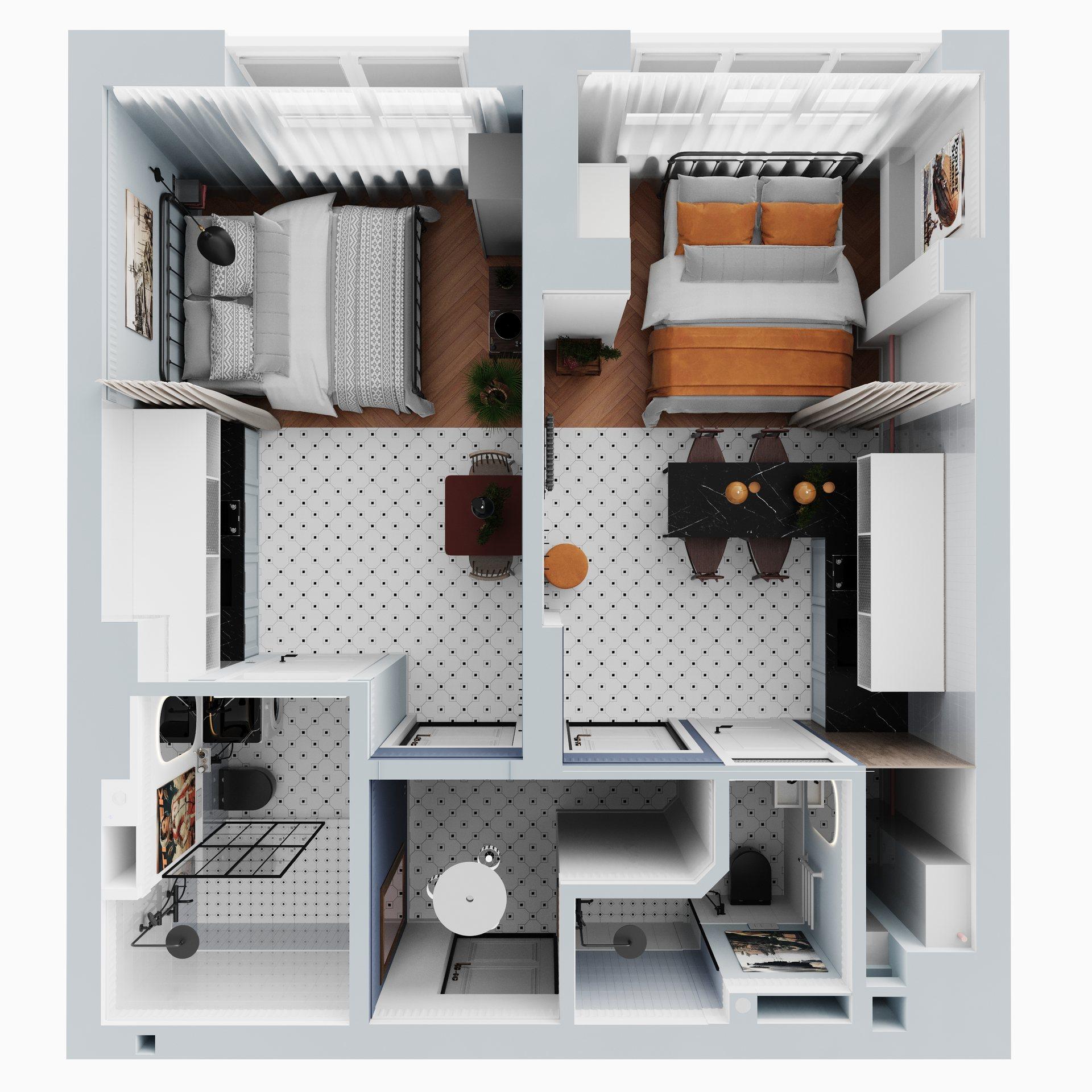3D-план квартиры 111: Pillau и Insterburg